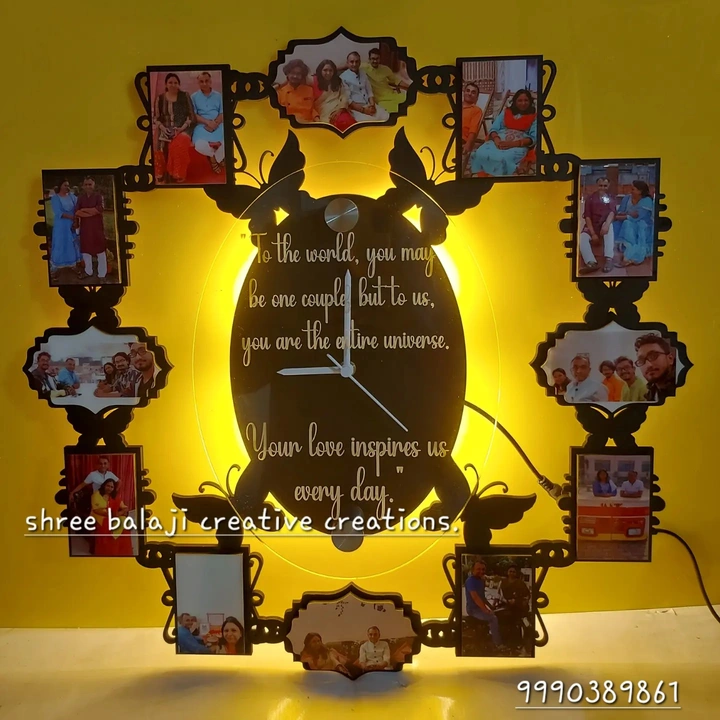 Customized LED Butterfly Clock uploaded by Shree Balaji Creative Creations on 7/18/2023