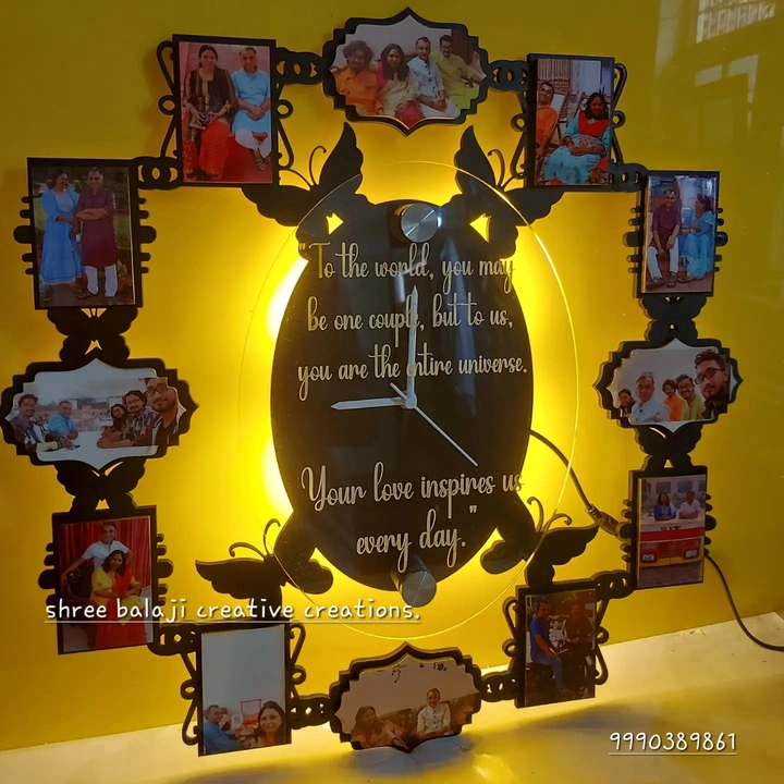 Customized LED Butterfly Clock uploaded by Shree Balaji Creative Creations on 7/18/2023