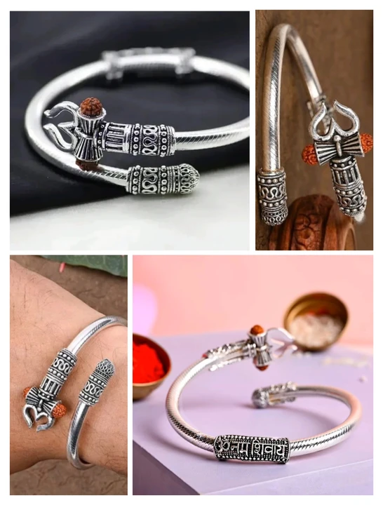 New Arrival Rakhi Silver Plated om damru shiv kada uploaded by 1 Place For All Fashion  on 7/18/2023