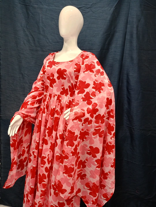 Women's Festival Special Red Flower Design Georgette Gown  uploaded by 1 Place For All Fashion  on 7/18/2023