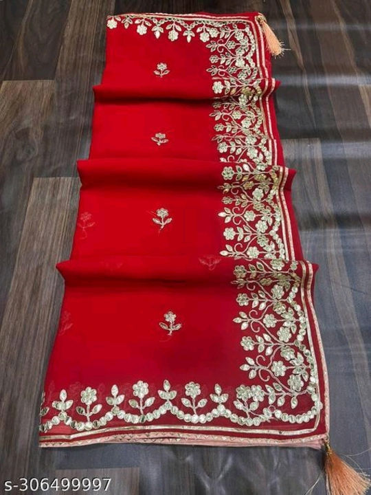 Single red gotapati saree uploaded by business on 7/18/2023