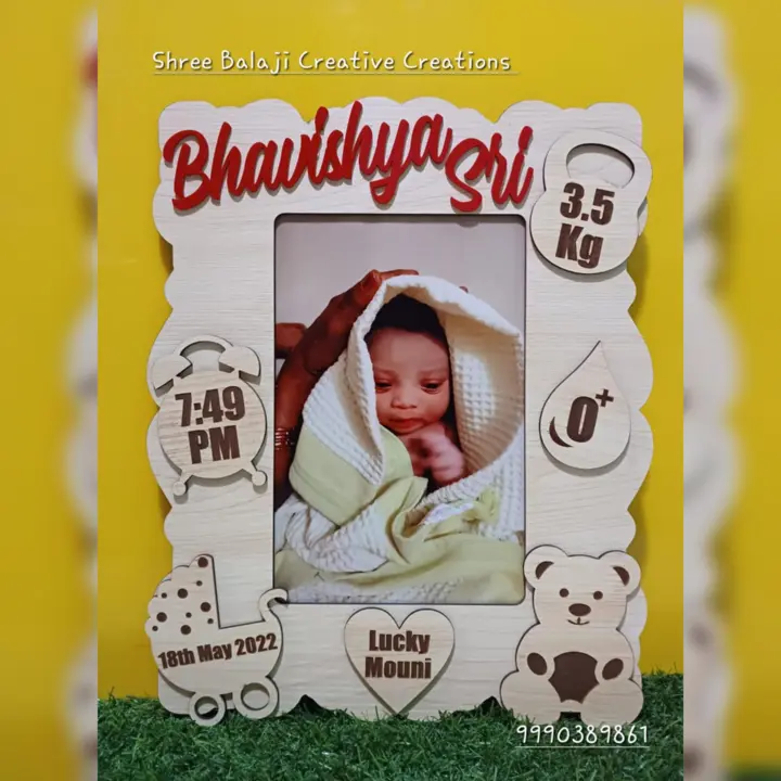 Customized New Born Baby Frame #sbcc2 uploaded by Shree Balaji Creative Creations on 7/18/2023