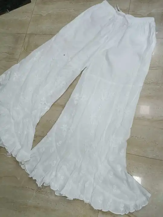 Cotton fabric plazo zalebi cut dyebel uploaded by Shiv & Seema sons on 7/18/2023