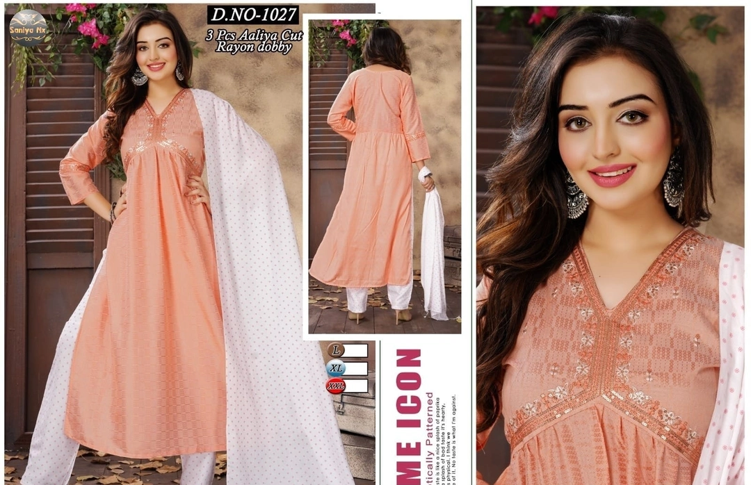 Aliya cut 3 piece set  uploaded by Shilpa garments on 7/18/2023