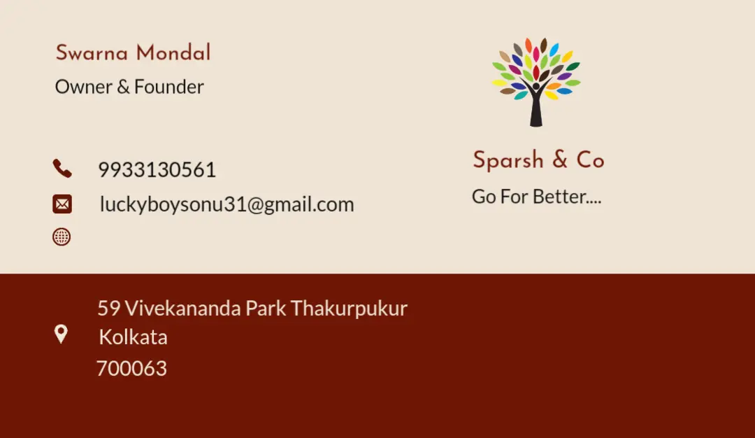 Visiting card store images of Sparsh & Co. 