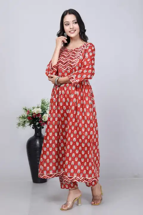 Cotton Nayra cut kurti with pant uploaded by business on 7/19/2023