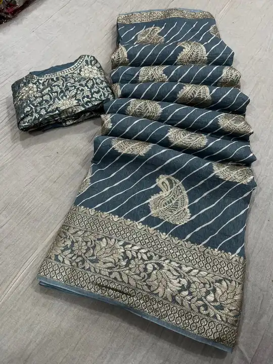 ⚡💠💥💥


New launched💥 Enjoy this Saavan season special 💠💠💠  pyor Russian silk lehriya Saree⚡⚡
 uploaded by Gotapatti manufacturer on 7/19/2023
