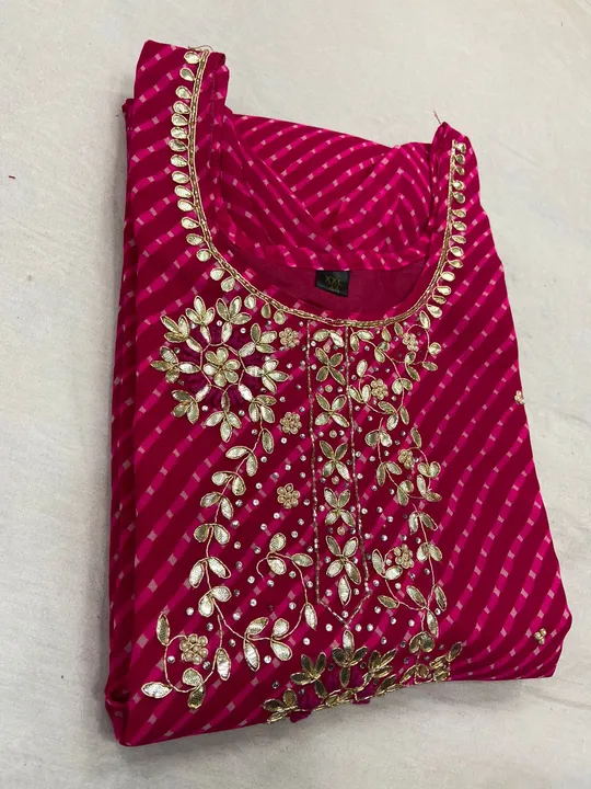 ❤️Mothra savan special product❤️
New launch designer  mothra style kurti with handwork Kathrada work uploaded by Gotapatti manufacturer on 7/19/2023