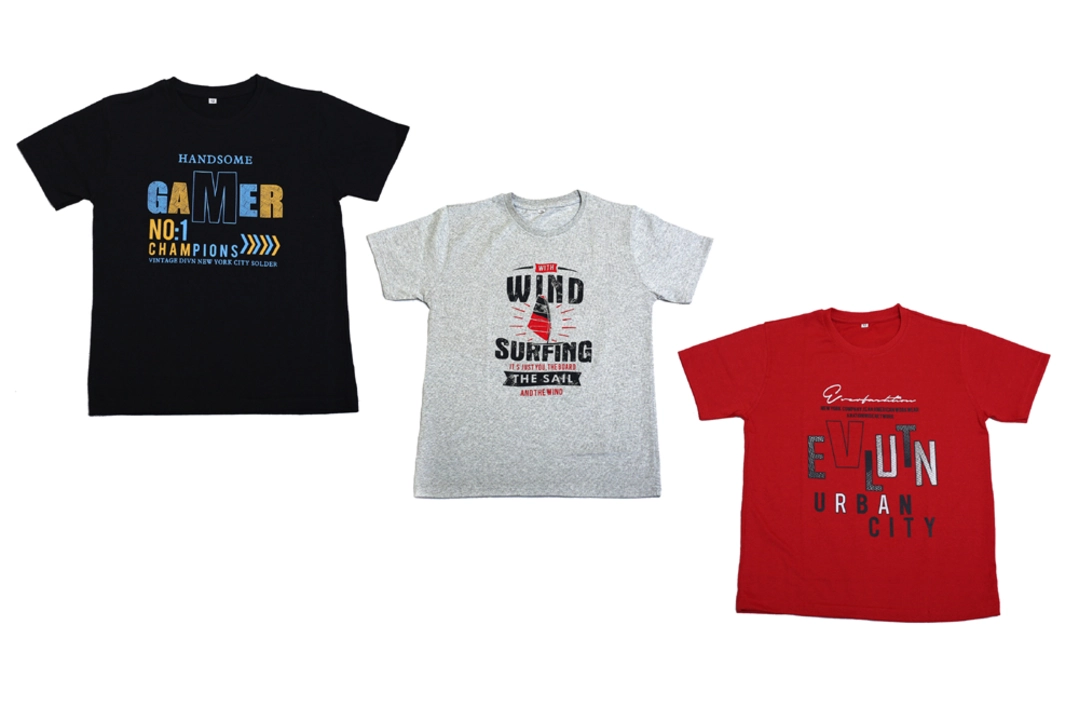 KIDS AND BOYS TSHIRT (Pack of 3) (Black-Grey-Red) uploaded by UNISOURCES on 7/19/2023