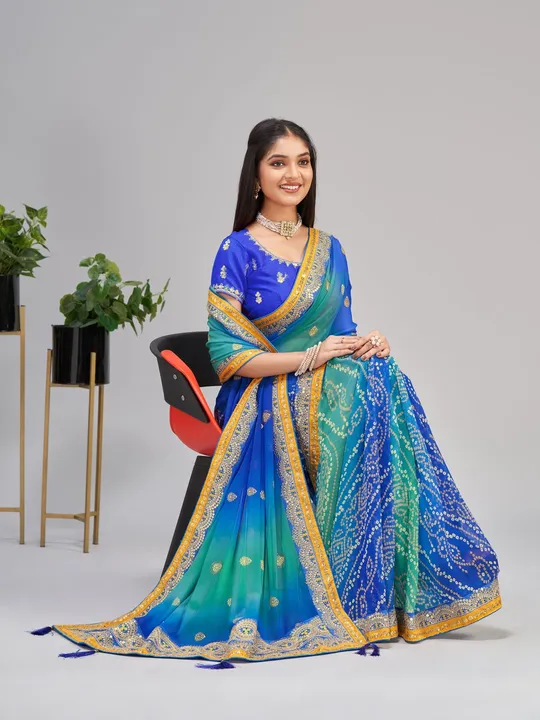 Heavy Georgette saree uploaded by VARDHAK COLLECTION  on 7/19/2023
