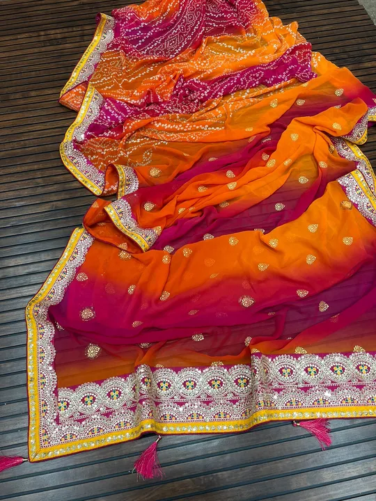 Heavy Georgette saree uploaded by VARDHAK COLLECTION  on 7/19/2023