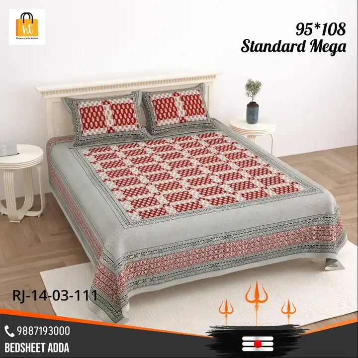 Bedsheet Adda Pure Cotton Jaipur Printed Double Bedsheet with two pillow covers uploaded by Bedsheet Adda on 7/19/2023