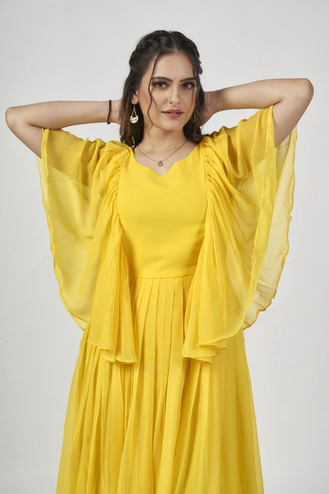 Mahi Georgette Women Gowan uploaded by Gaurikiran fashion on 7/19/2023