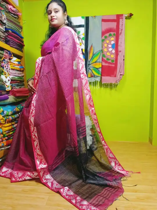 Raw Cotton Soft Munga  Karat Border Designer Saree*  uploaded by business on 7/19/2023