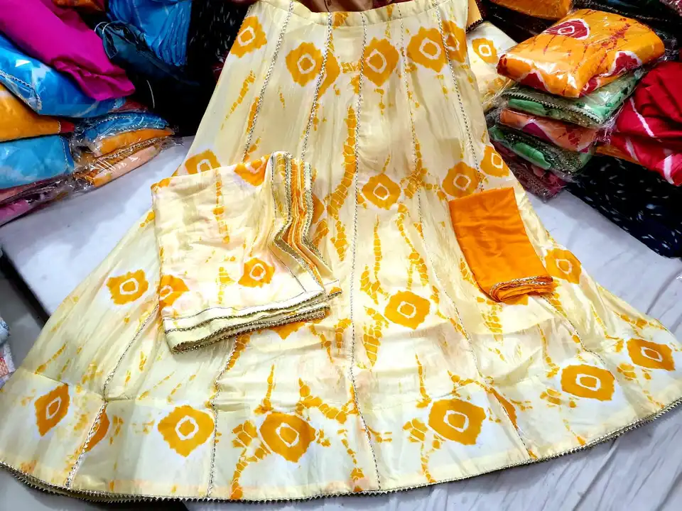 Chinon silk lahnga uploaded by Deepika Designer Saree on 7/19/2023