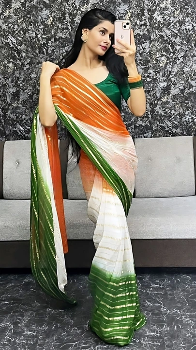 Sidhidata Tri colour Tiranga saree  uploaded by Sidhidata Textile on 7/19/2023