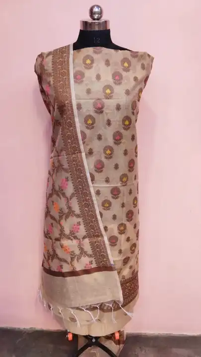 Banarasi Cotton Suit with Dupatta & Pant in Tussar Colour  uploaded by REGALIA WEAVERS ENTERPRISES on 7/19/2023