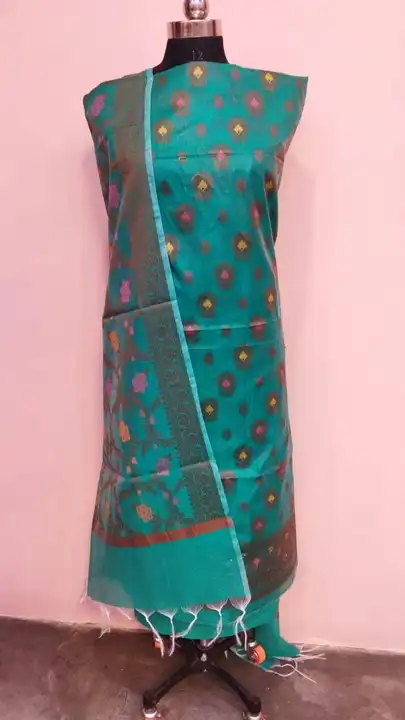 Banarasi Cotton Suit with Dupatta & Pant in Sea Green Colour  uploaded by REGALIA WEAVERS ENTERPRISES on 7/19/2023