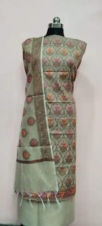 Banarasi Cotton Suit with Dupatta & Pant in Tussar Colour  uploaded by REGALIA WEAVERS ENTERPRISES on 7/19/2023