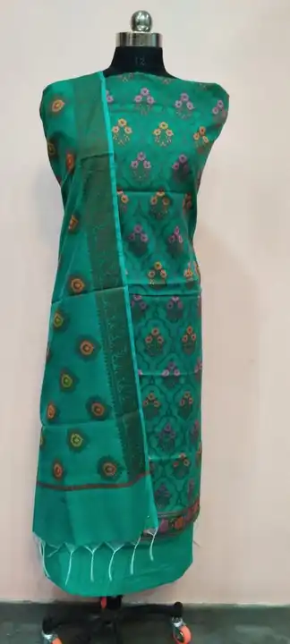 Banarasi Cotton Suit with Dupatta & Pant in Sea Green Colour uploaded by REGALIA WEAVERS ENTERPRISES on 7/19/2023