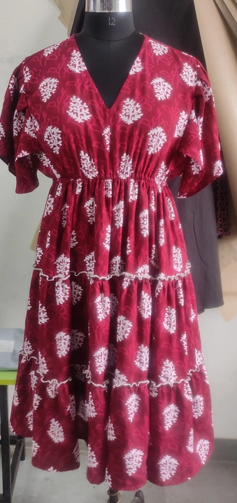 Women floral printed dress rayon fabric make in 3 meter  uploaded by Ronak Creation on 7/19/2023