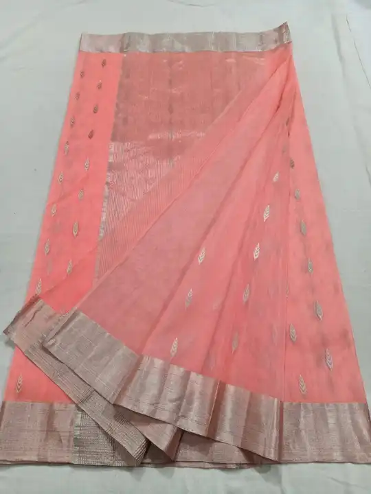 fancy chanderi handwoven saree uploaded by Virasat kala chanderi on 7/19/2023