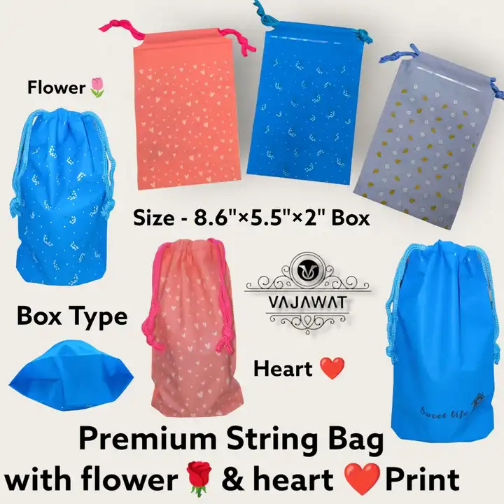 Premium String Bag 🛍️ Flower🌹🌸 Print 🐾 uploaded by Sha kantilal jayantilal on 7/19/2023