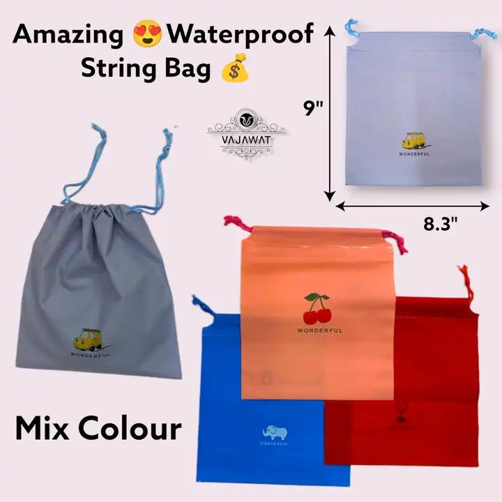 Premium String Bag 🛍️ Waterproof 🌊🌊 Mix Colour uploaded by Sha kantilal jayantilal on 7/19/2023