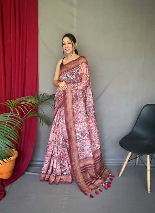 Cotton Kasmiri Printed Saree uploaded by business on 7/19/2023