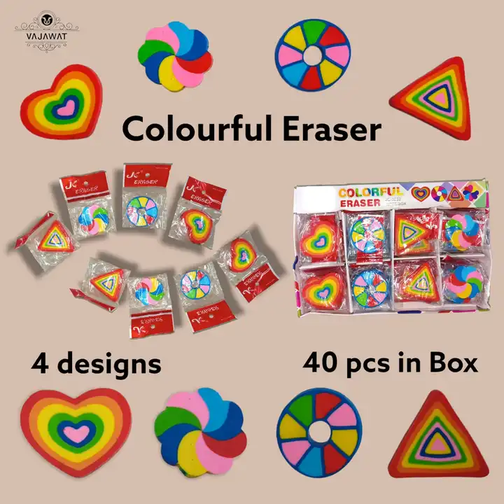 4 Design Colourfull Eraser uploaded by Sha kantilal jayantilal on 7/19/2023