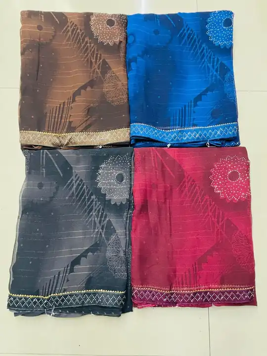 Weightless padding with 18 siroski Butta & Border Rate 360/- best quality 😉 uploaded by Marwadi Businessmen on 7/19/2023