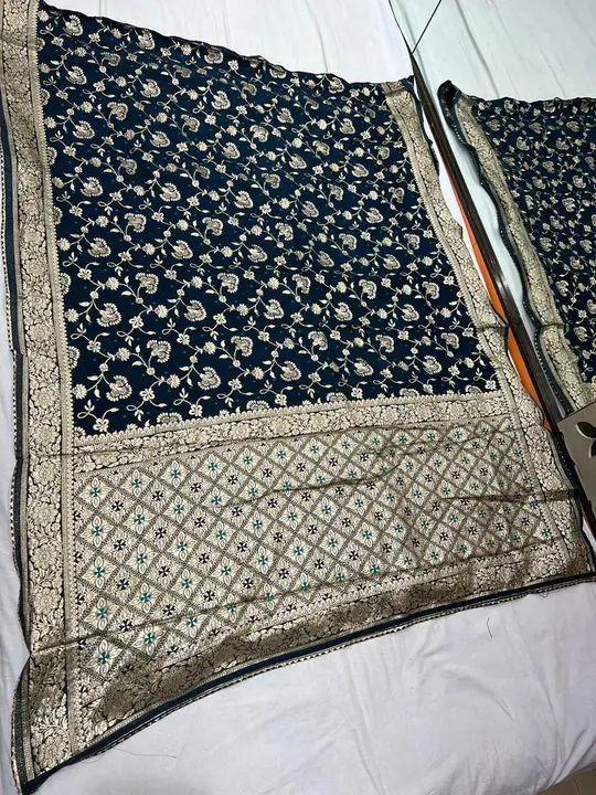 Saree Pure Organza Silk
All Over Heavy Mina Bhandej And Viving Zari,
Running Zari Border Blouse 

Ra uploaded by Gotapatti manufacturer on 7/20/2023