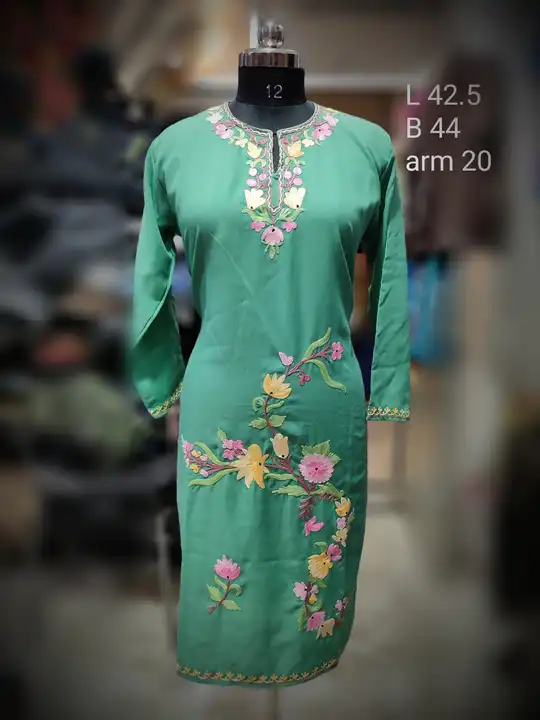 Cotton kurti with ari work uploaded by business on 7/20/2023