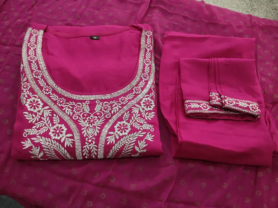 Pink colour embroidery solid colour women's kurti set  uploaded by The Cozy Creations  on 7/20/2023