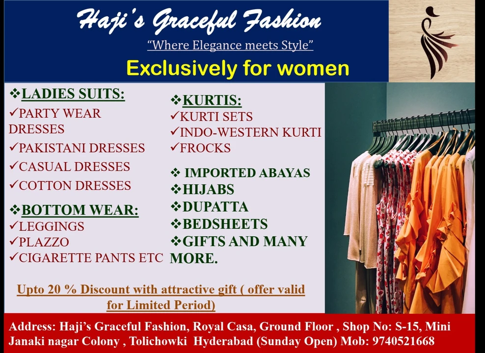 Visiting card store images of Haji's Graceful Fashion 