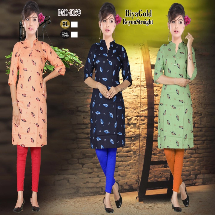 Post image Women's Rayon printed kurta for casual wear everyday wear . All day comfortable.