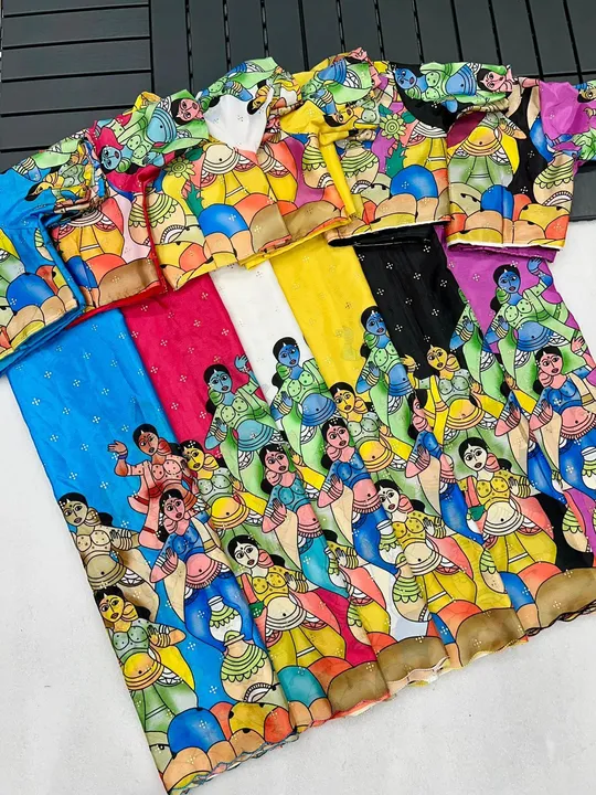 Ajanta kalamkari chinnon silk uploaded by Suyukti fab on 7/20/2023