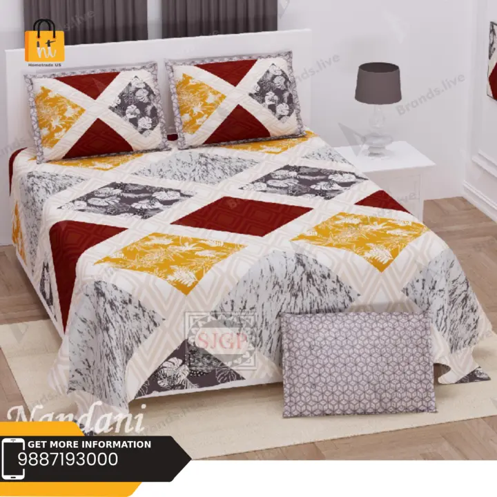 King Size 100*108in Double Bedsheet with two pillow cover  uploaded by business on 7/20/2023