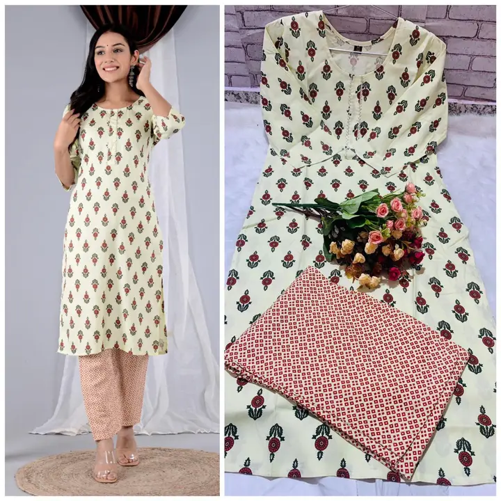 Kurti with pant set  uploaded by business on 7/20/2023