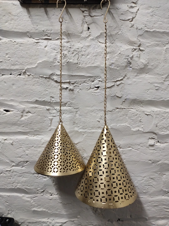 Metal Cone shaped hanging candle holderet  uploaded by business on 7/20/2023