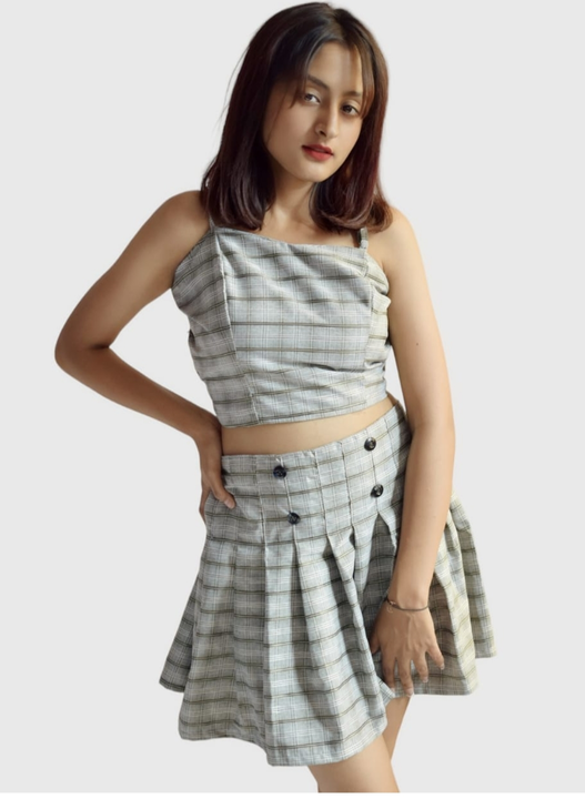 Busier top with skirt  uploaded by Skylark trending fashion (STF) on 7/20/2023