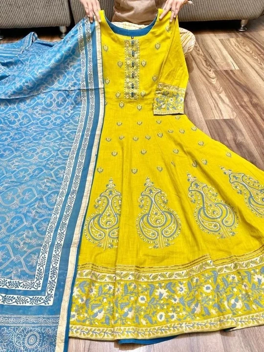 Jaipuriya dupatta set uploaded by Manufacturer kurti .gowns on 7/20/2023