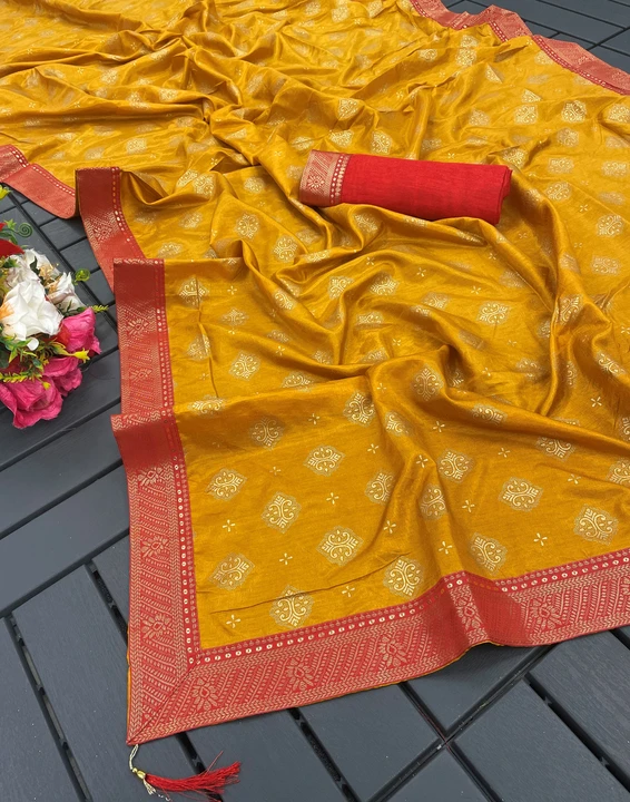 Gold foil print saree uploaded by DhNiK Creation on 7/20/2023