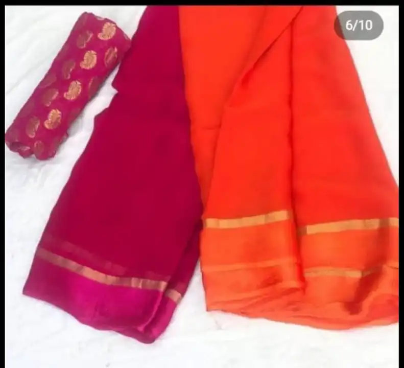 *🛍️🛒sale. Sale 🛒🛍️*
👉🏻  Pure Nazmin 🌹
👉🏻 Jaipuri double Dye 🌹
👉🏻 with zari butti Blouse  uploaded by Gotapatti manufacturer on 7/21/2023