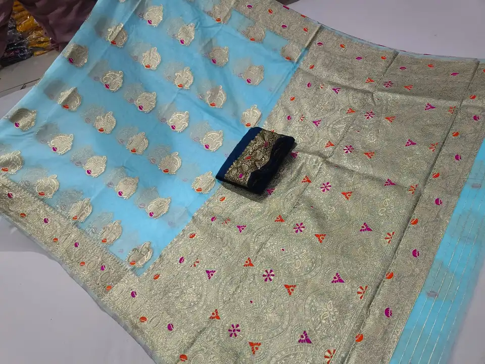🥳pure  Organza Fabric Saree 🥻

💃🏻 😎 Acid Colour Matching Chart 😍

🥳 Specialy Jaipur Hand Dye  uploaded by Gotapatti manufacturer on 7/21/2023