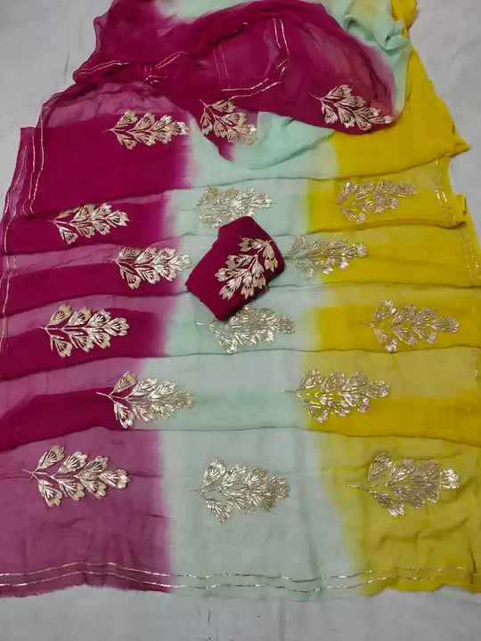 ,,Sell Sell Sell Sell Sell ,,,
😍 *Pure dimond chiffon Fabric Saree* 🥻
😍 Same Fabric gotta work &  uploaded by Gotapatti manufacturer on 7/21/2023