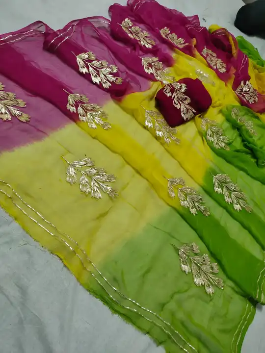 ,,Sell Sell Sell Sell Sell ,,,
😍 *Pure dimond chiffon Fabric Saree* 🥻
😍 Same Fabric gotta work &  uploaded by Gotapatti manufacturer on 7/21/2023