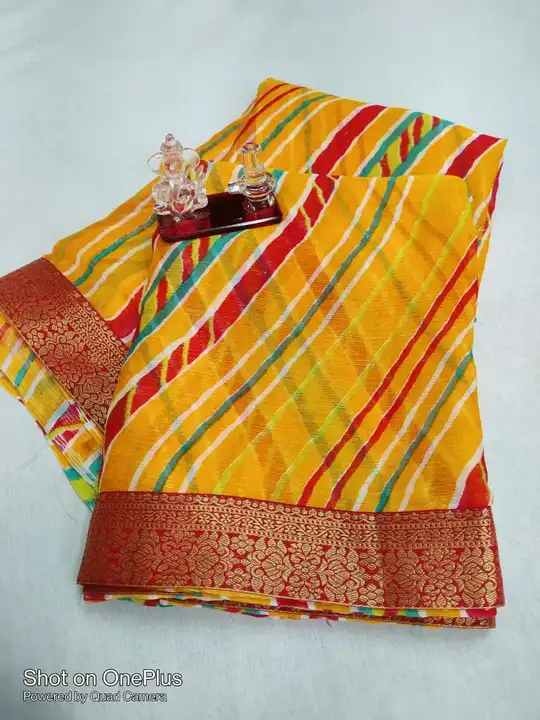 New launch
Moss gerogert fabric
Banarsi border
Contrast blouse
 uploaded by Gotapatti manufacturer on 7/21/2023