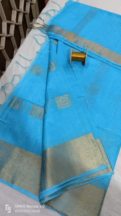 Viscose Silk Saree with Weaving Square Biscuit Design  uploaded by S Kumar Creations on 7/21/2023