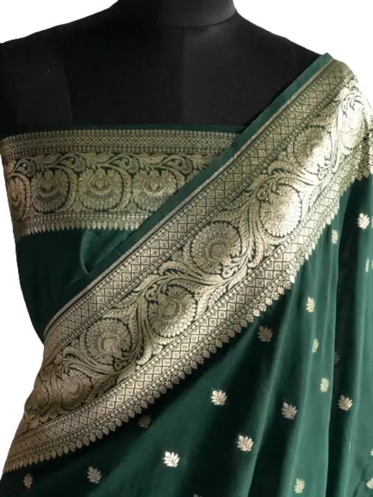 Dark Green Georgette banarasi sarees  uploaded by V'VERSE on 7/21/2023